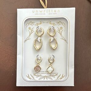 Unwritten Gold and Silver Earring Trio